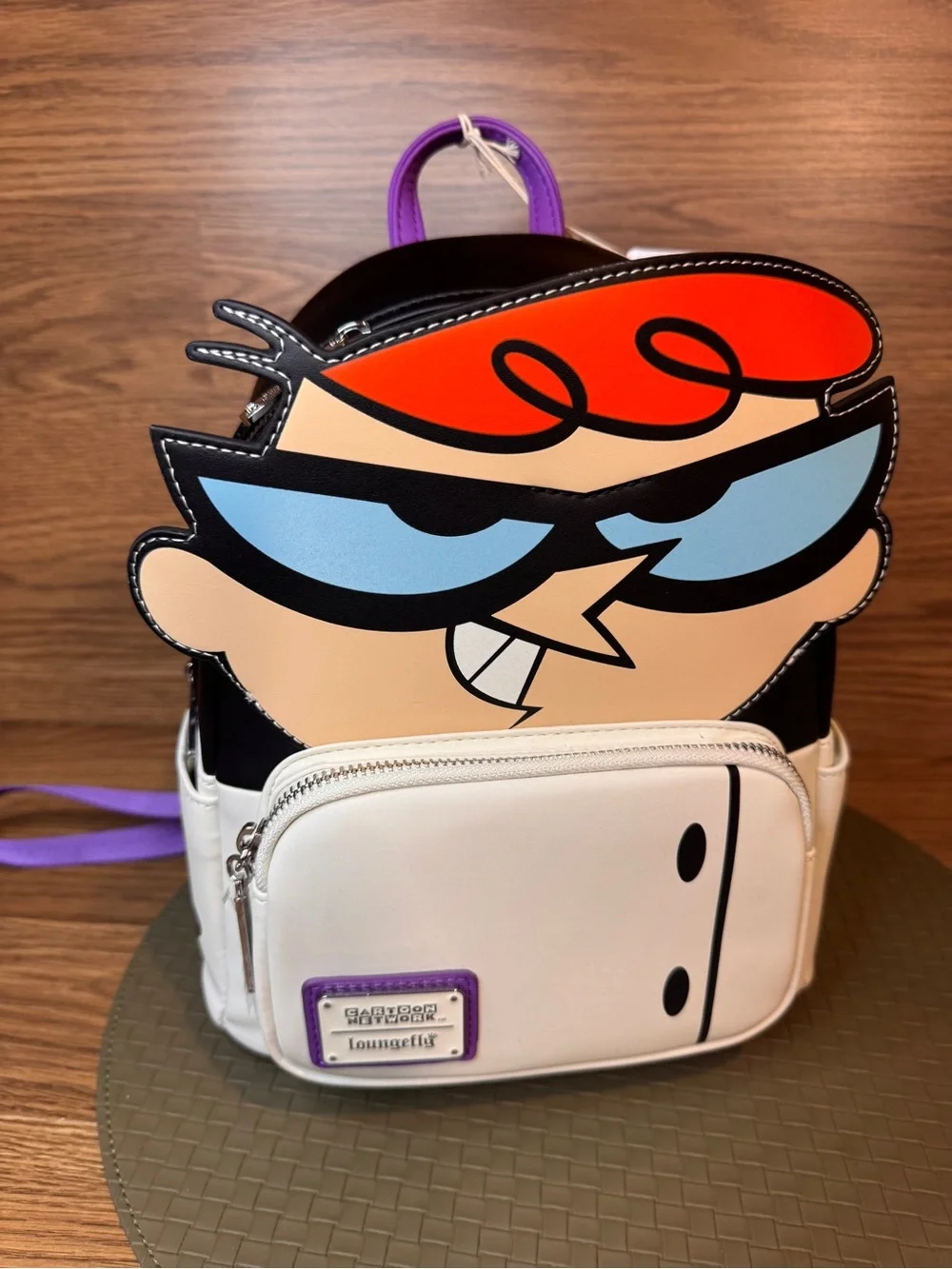 Loungefly x Dexter's Laboratory White Cartoon Character Mini Backpack NWT